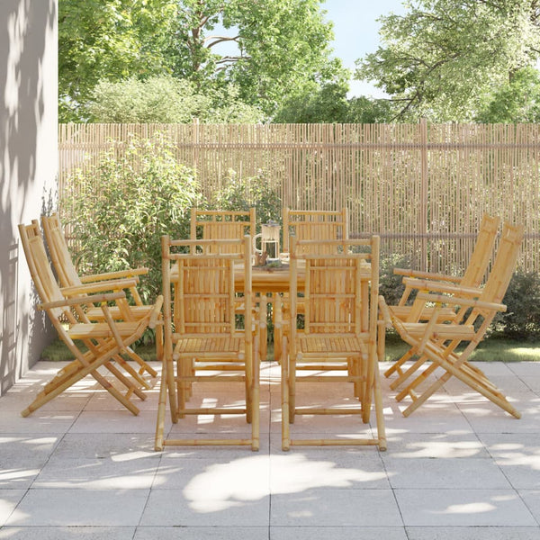 Klappbare Gartenstühle 8er Set Bambus