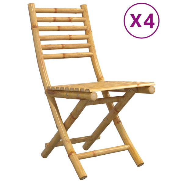 vidaXL Garden Chairs 4 pcs. Foldable 43x54x88 cm Bamboo