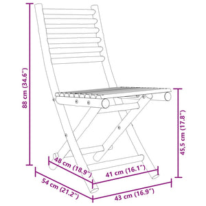 vidaXL Garden Chairs 4 pcs. Foldable 43x54x88 cm Bamboo
