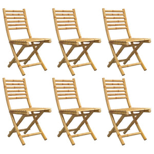 Klappbare Gartenstühle 6er Set Bambus