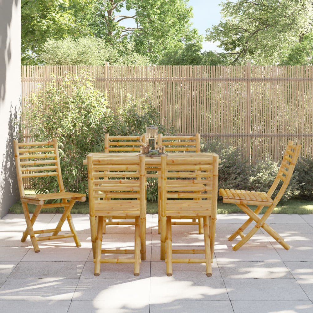 Klappbare Gartenstühle 6er Set Bambus