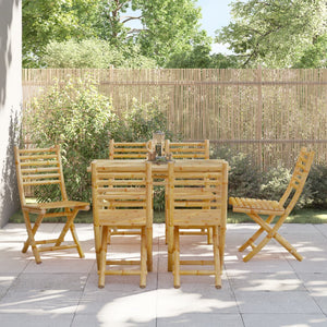 Klappbare Gartenstühle 6er Set Bambus