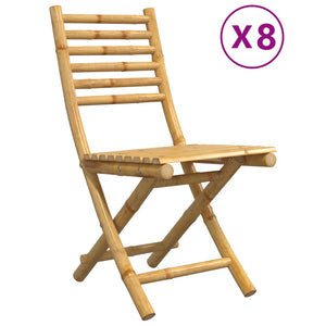 Bambus Gartenstühle, 8er Set, Klappbar