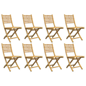 Bambus Gartenstühle, 8er Set, Klappbar