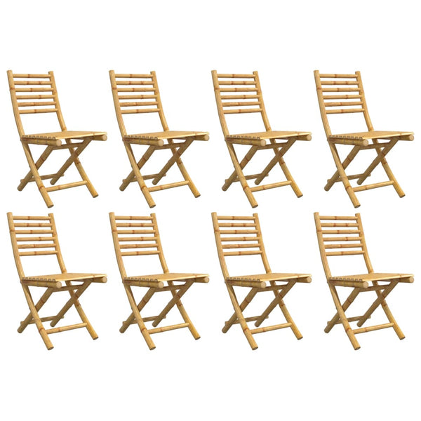Bambus Gartenstühle, 8er Set, Klappbar