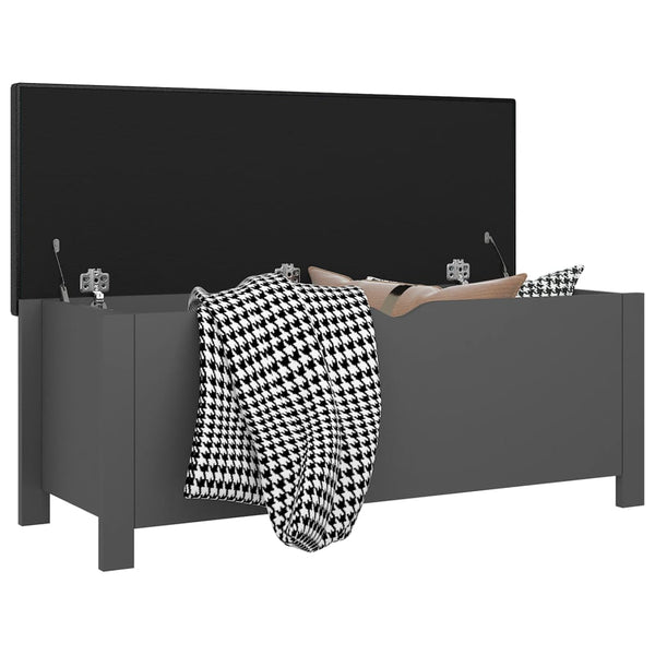 Graue Aufbewahrungsbox mit Kissen 105 cm