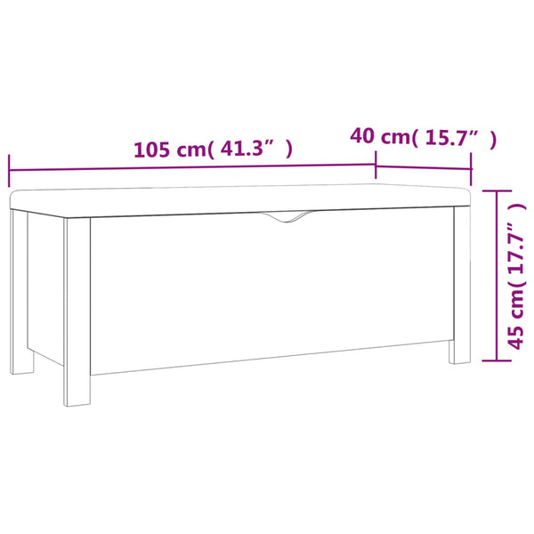 Graue Aufbewahrungsbox mit Kissen 105 cm