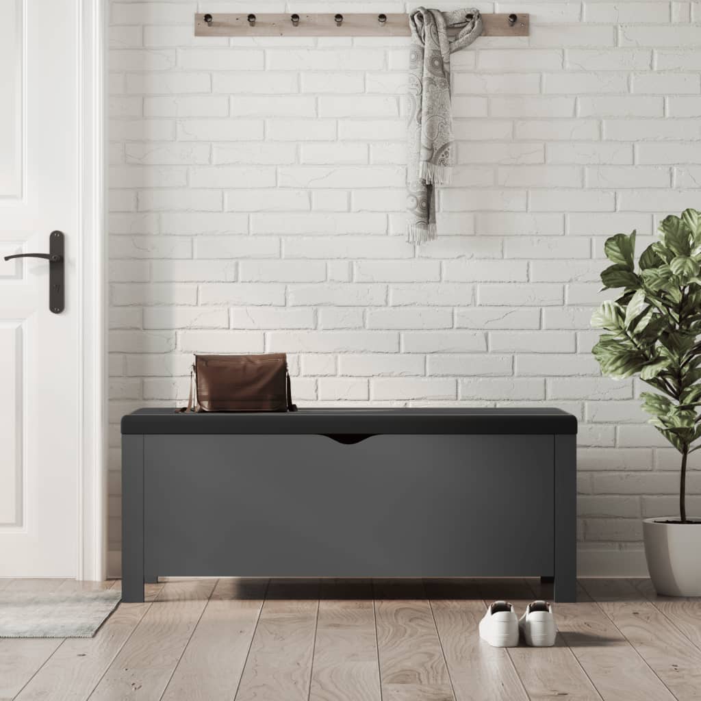 Graue Aufbewahrungsbox mit Kissen 105 cm