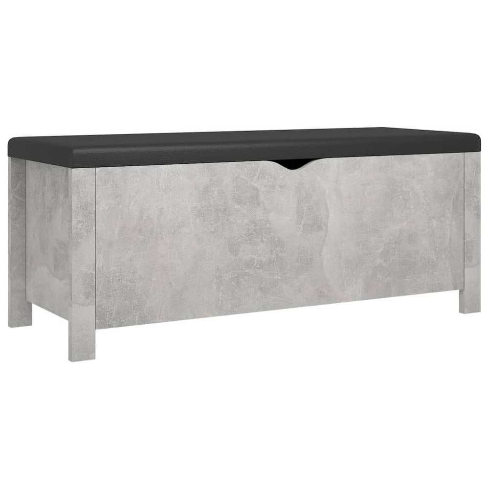 vidaXL Boîte de rangement avec coussin Gris béton 105x40x45 cm