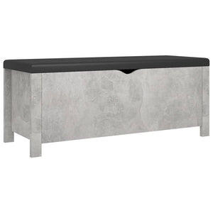 Aufbewahrungsbox mit Kissen Betongrau 105x40x45 cm