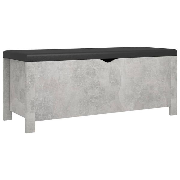 Aufbewahrungsbox mit Kissen Betongrau 105x40x45 cm