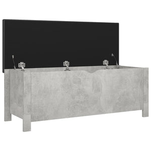 Aufbewahrungsbox mit Kissen Betongrau 105x40x45 cm