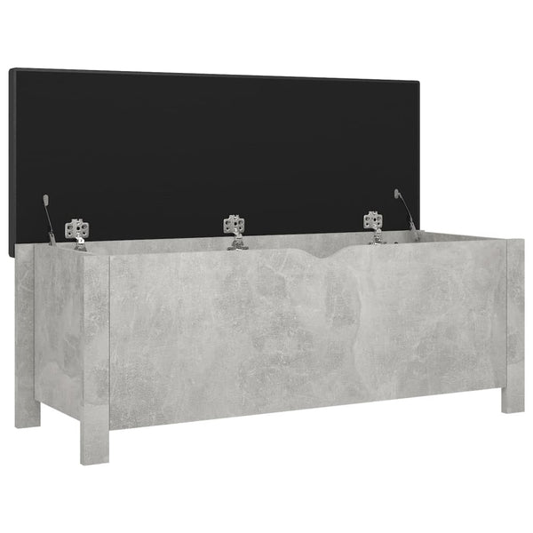Aufbewahrungsbox mit Kissen Betongrau 105x40x45 cm