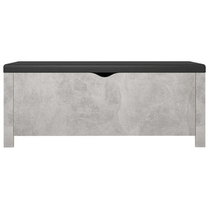 Aufbewahrungsbox mit Kissen Betongrau 105x40x45 cm