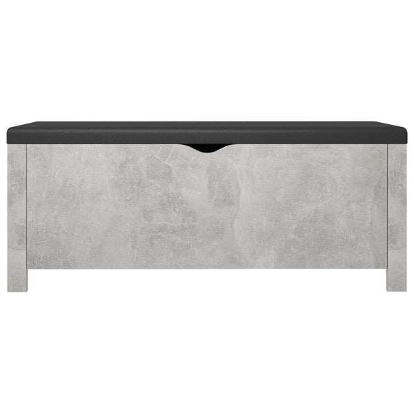 Aufbewahrungsbox mit Kissen Betongrau 105x40x45 cm