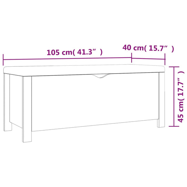 Aufbewahrungsbox mit Kissen Betongrau 105x40x45 cm