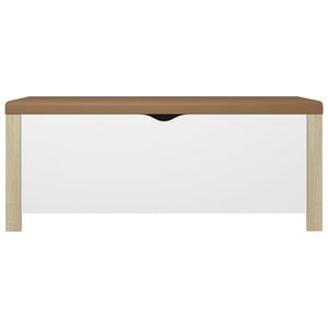 vidaXL Coffre de rangement avec coussin Blanc et chêne Sonoma 105x40x45 cm