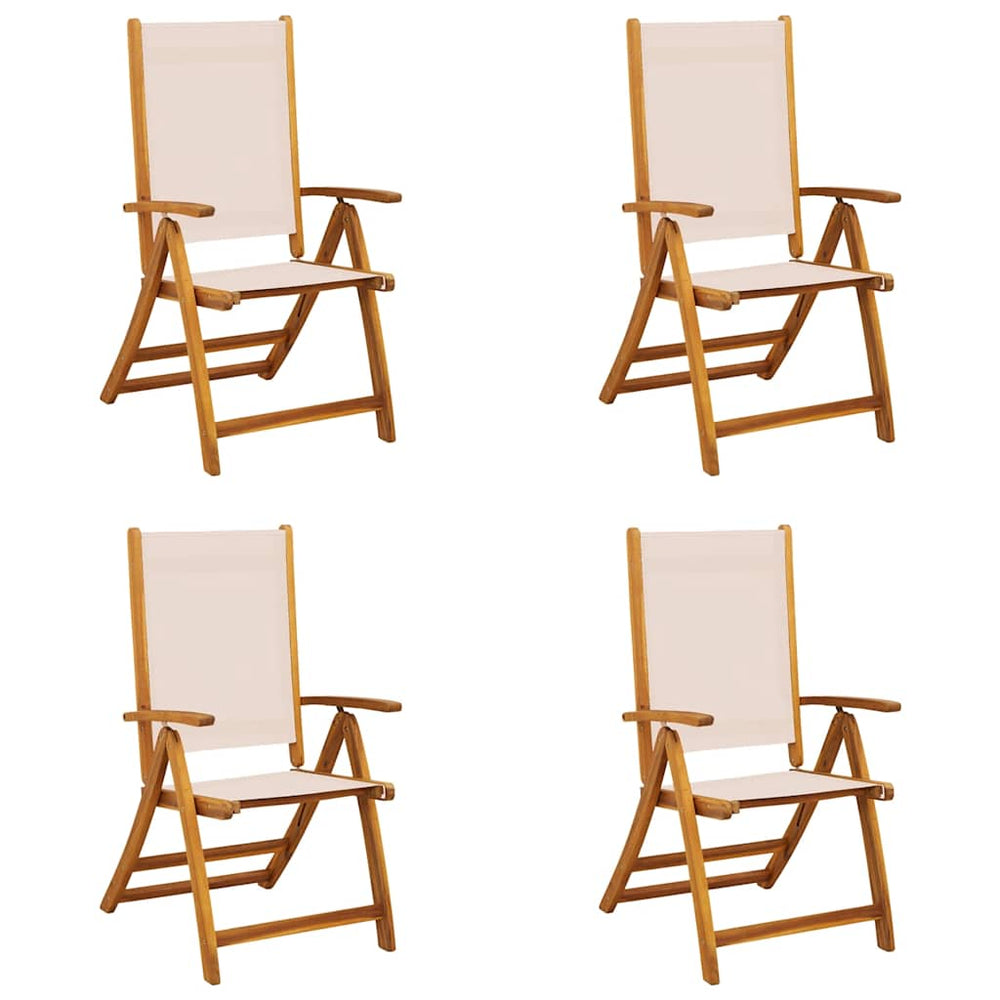 Klappbare Gartenstühle 4er Set Akazie & Textilene