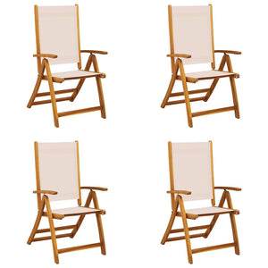 Klappbare Gartenstühle 4er Set Akazie & Textilene