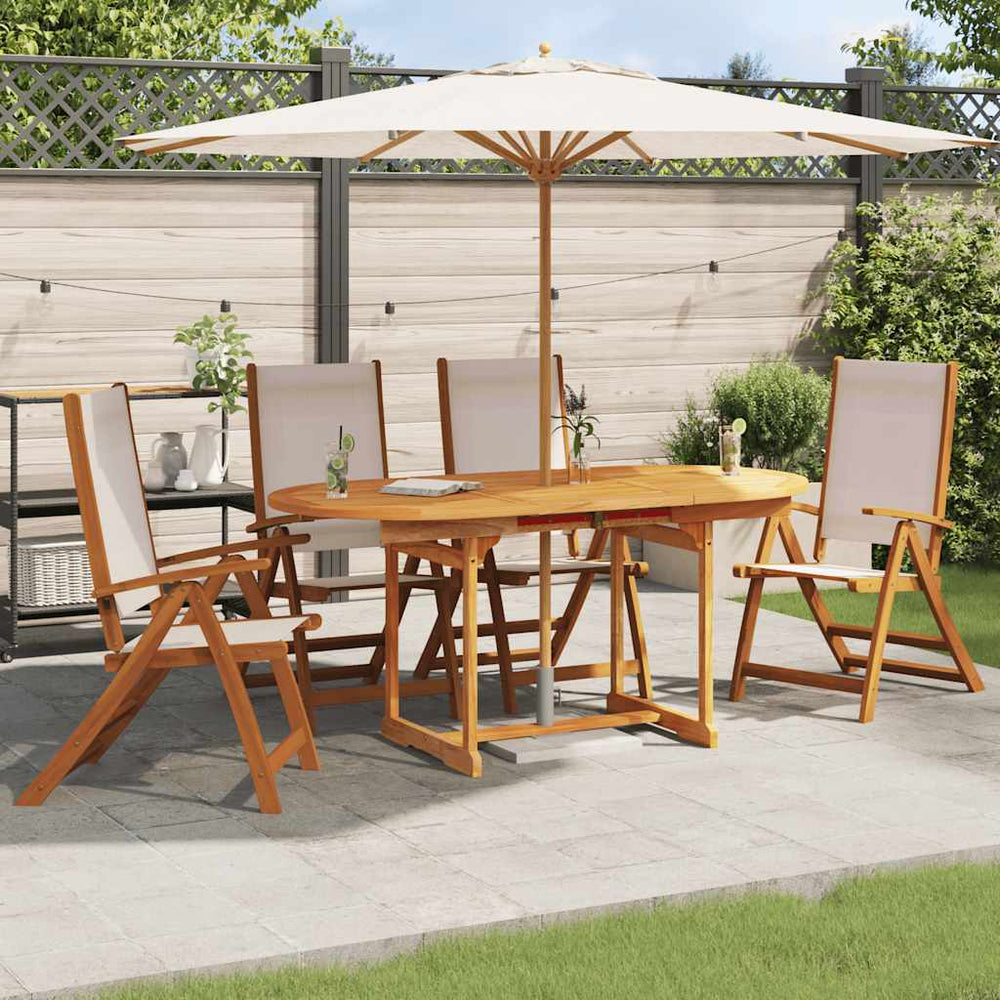 Klappbare Gartenstühle 4er Set Akazie & Textilene