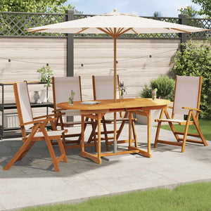 Klappbare Gartenstühle 4er Set Akazie & Textilene