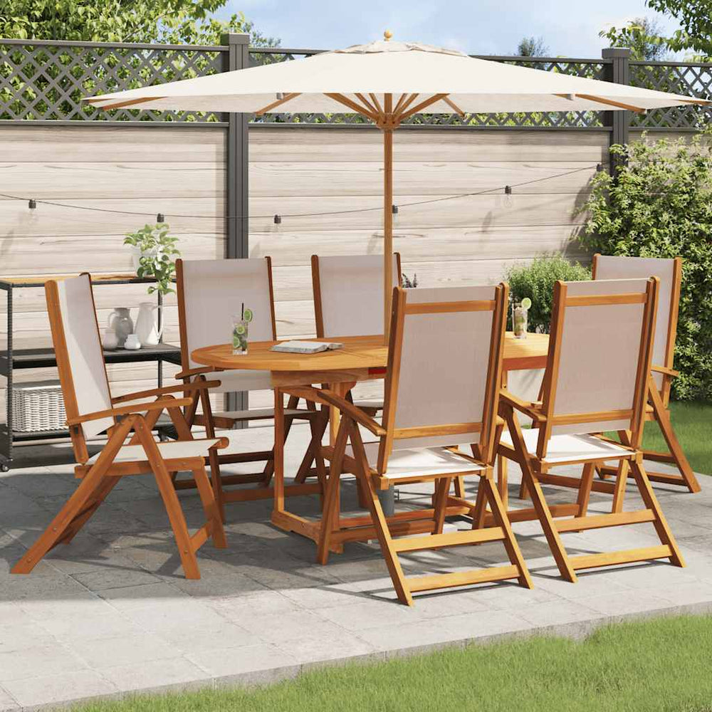 Klappbare Gartenstühle 6er Set Akazie & Textilene