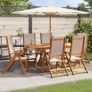 Klappbare Gartenstühle 6er Set Akazie & Textilene