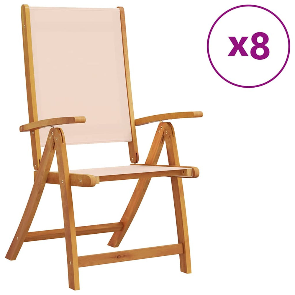 Klappbare Gartenstühle 8er Set Akazie/Textilene