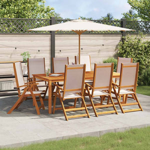 Klappbare Gartenstühle 8er Set Akazie/Textilene