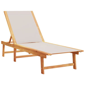 Sonnenliegen 2er-Set mit Tisch Akazie Grau