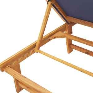 Sonnenliegen 2er Set mit Tisch, Akazienholz