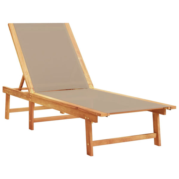 Sonnenliegen 2er Set mit Tisch Akazie Taupe