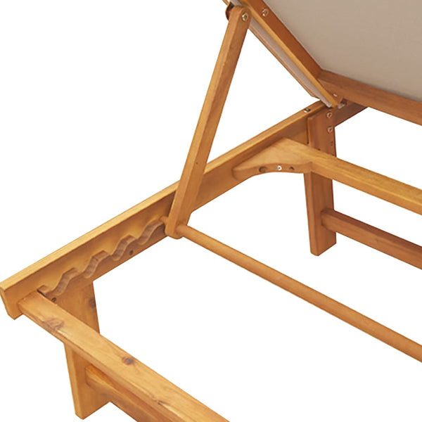 Sonnenliegen 2er Set mit Tisch Akazie Taupe