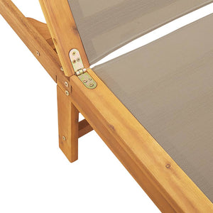 Sonnenliegen 2er Set mit Tisch Akazie Taupe