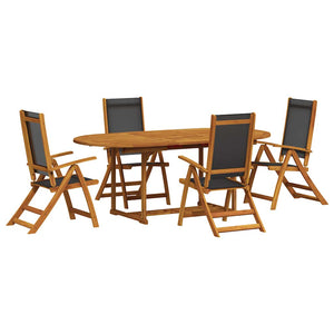 5-tlg. Garten Essgruppe Akazie Textilene