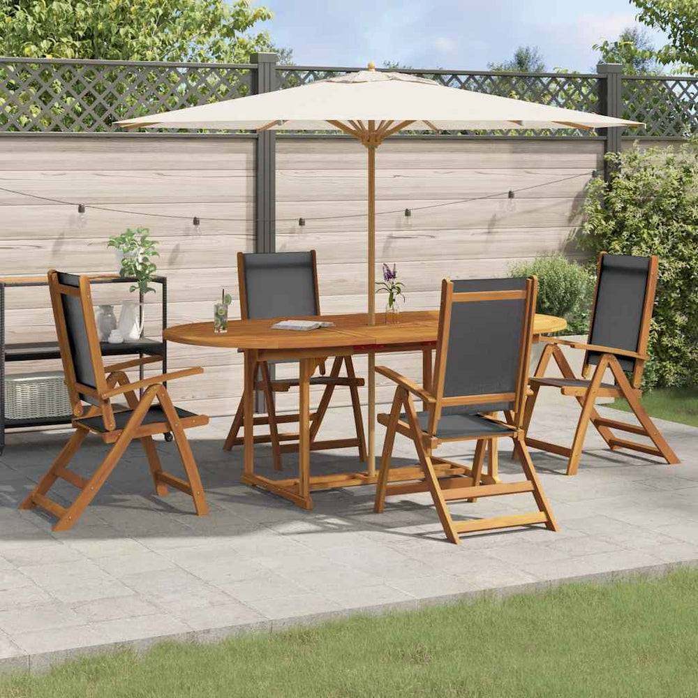 5-tlg. Garten Essgruppe Akazie Textilene