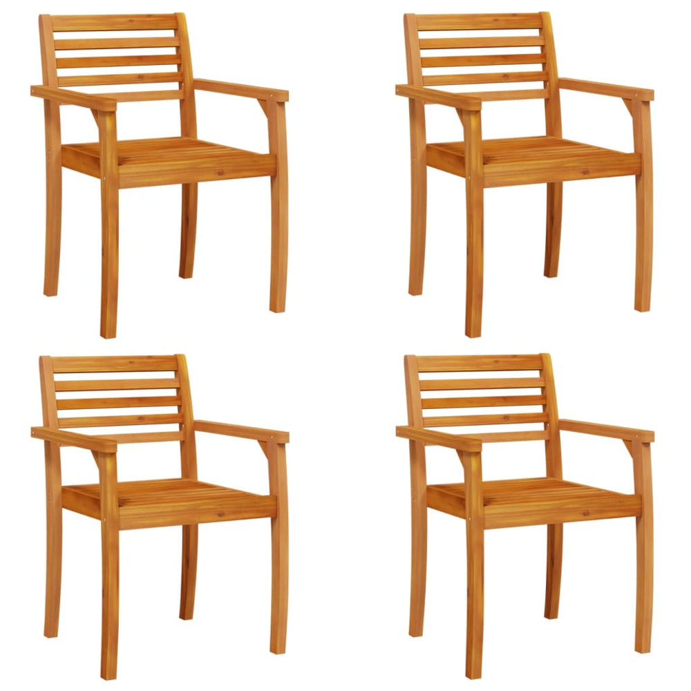 Akazienholz Gartenstühle 4er Set