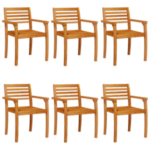 vidaXL Chaises de jardin 6 pcs 59x55x85 cm Bois d'acacia massif
