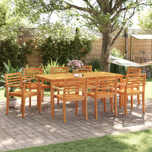 vidaXL Chaises de jardin 8 pcs 59x55x85 cm Bois d'acacia massif