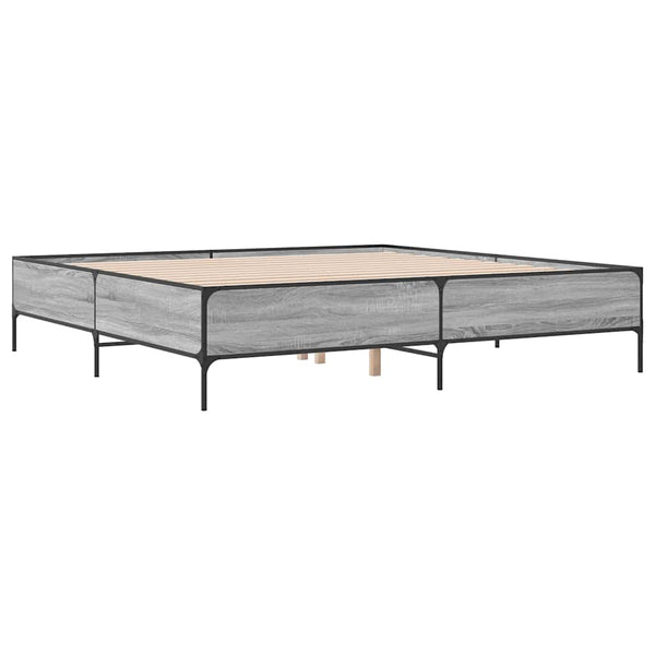Bettgestell 180x200 cm Grau Sonoma