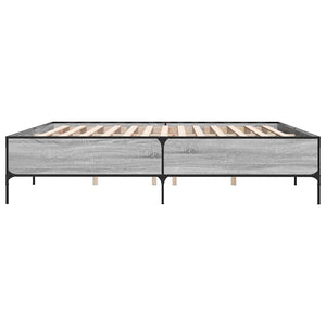 Bettgestell 180x200 cm Grau Sonoma