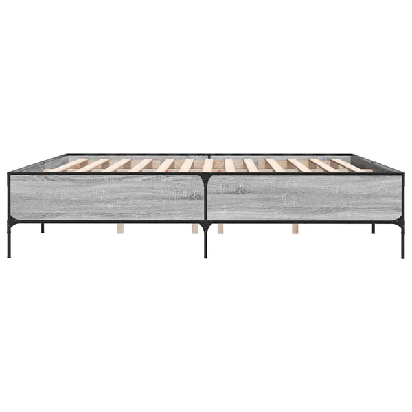 Bettgestell 180x200 cm Grau Sonoma