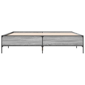 Bettgestell 180x200 cm Grau Sonoma