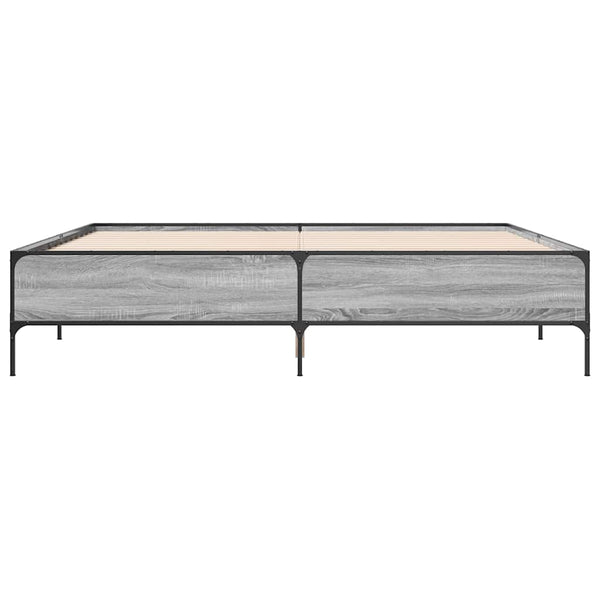 Bettgestell 180x200 cm Grau Sonoma