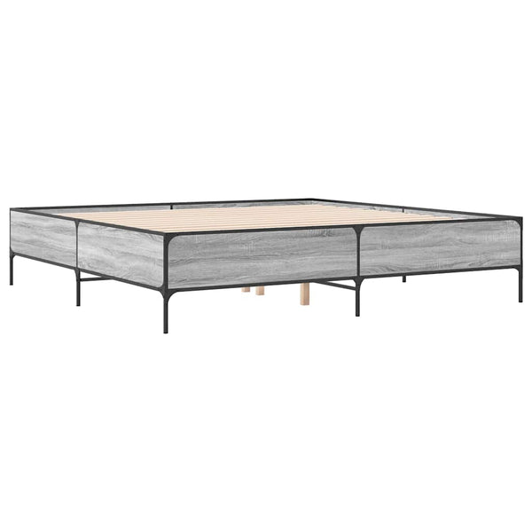 Bettgestell 180x200 cm Grau Sonoma