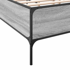 Bettgestell 180x200 cm Grau Sonoma