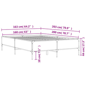 Bettgestell Schwarz 160x200 cm