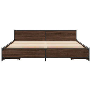 vidaXL Cadre de lit avec tiroirs aspect chêne marron 180x200 cm