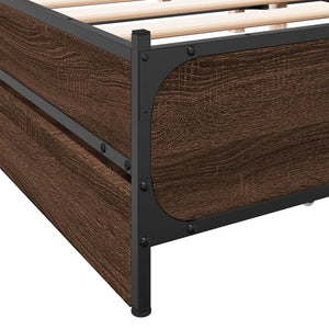 vidaXL Cadre de lit avec tiroirs aspect chêne marron 180x200 cm