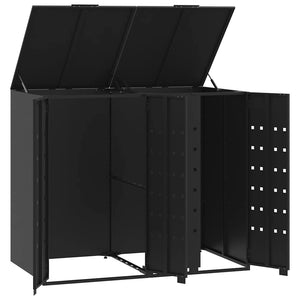 Mülltonnenbox für 2 Tonnen Schwarz